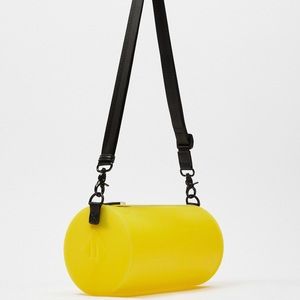 ZARA RUBBERIZED CYLINDRICAL CROSSBODY BAG